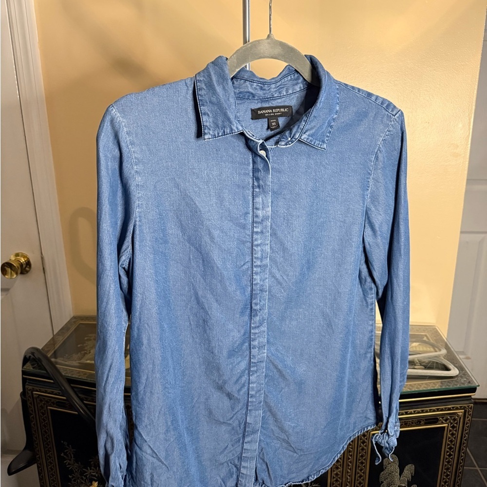 Banana Republic Denim Dressy Blouse - Picture 1 of 5